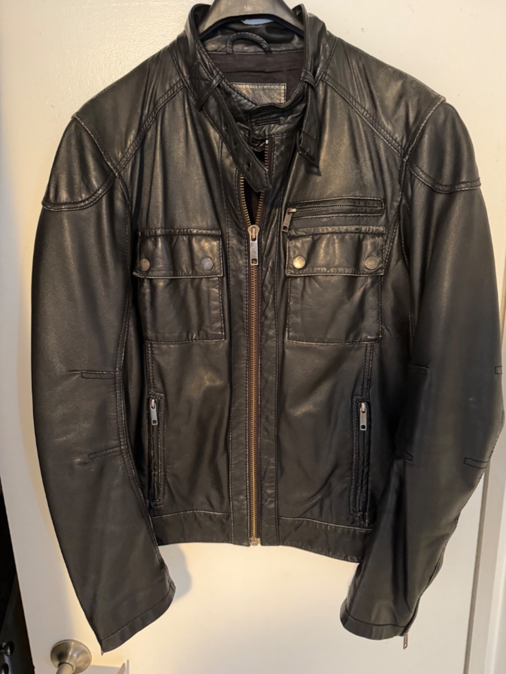 Vintage Esprit Genuine Leather Motorcycle Jacket — Size Small